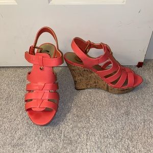 G by Guess Coral Wedges — Sz 8 1/2, 9